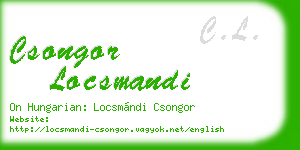 csongor locsmandi business card
